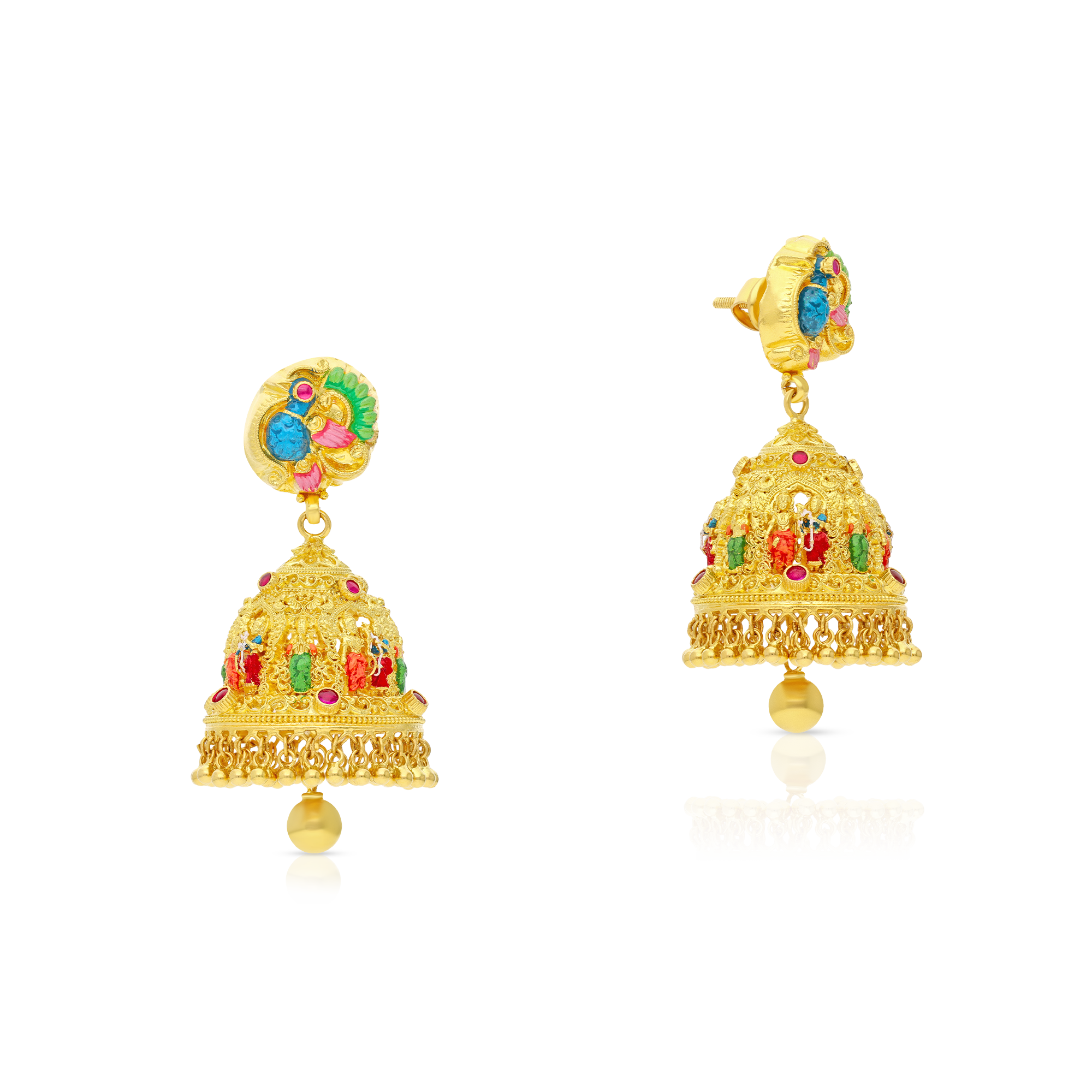 Gold Jhumka Earrings