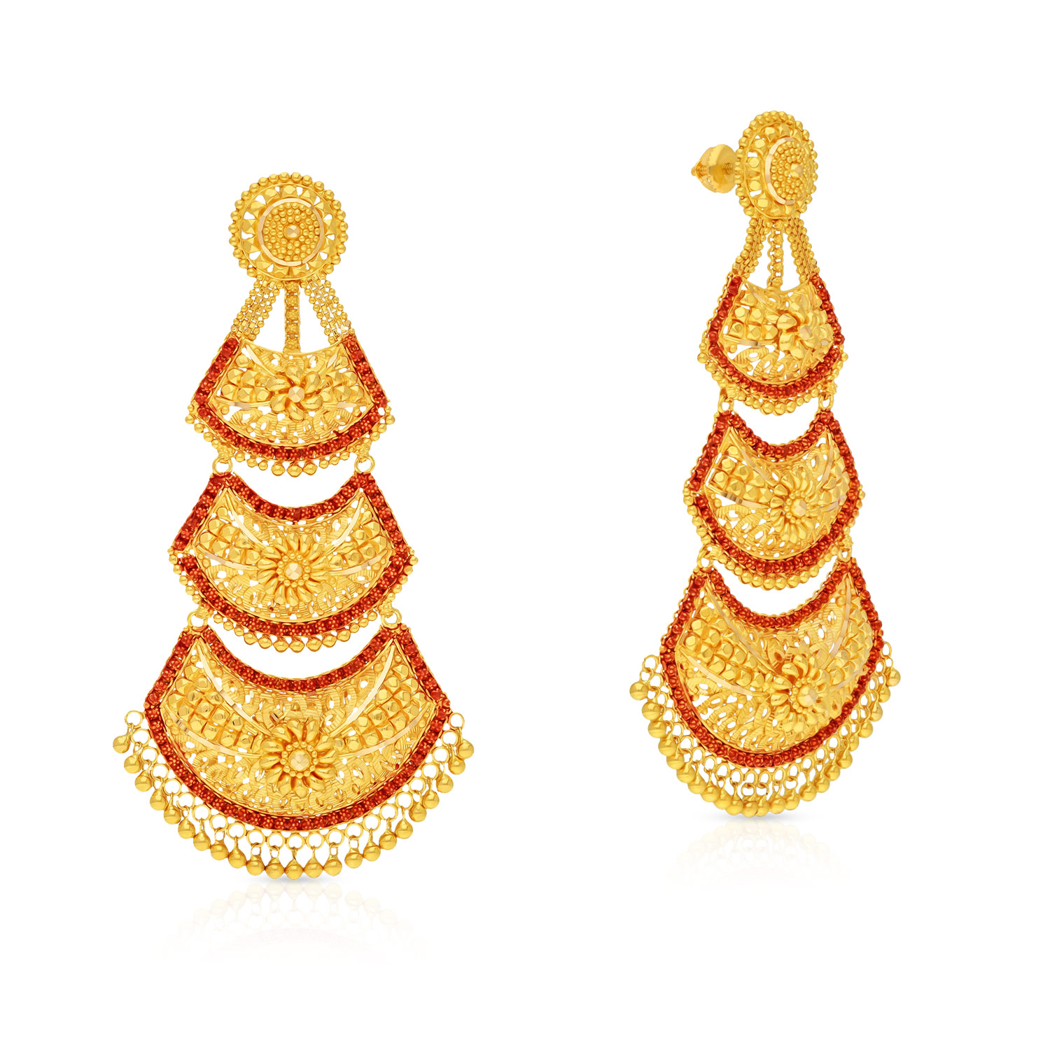 Gold Chandelier Necklace Earrings