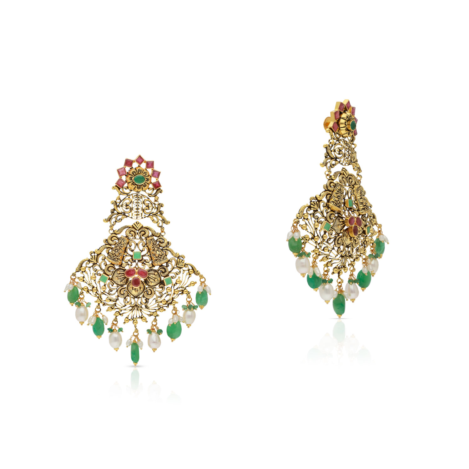 Gold Chandelier Necklace Earrings