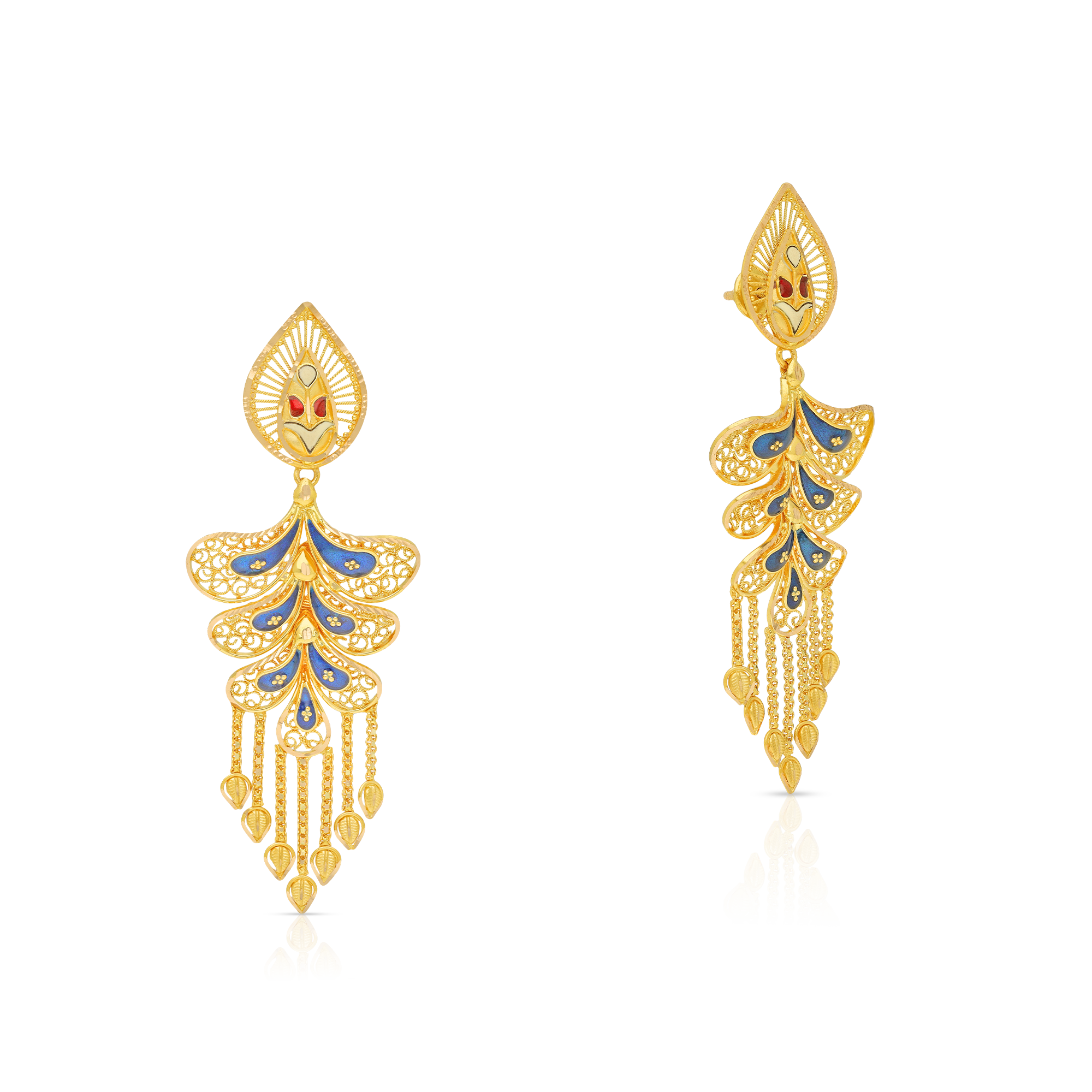 Gold Chandelier Necklace Earrings