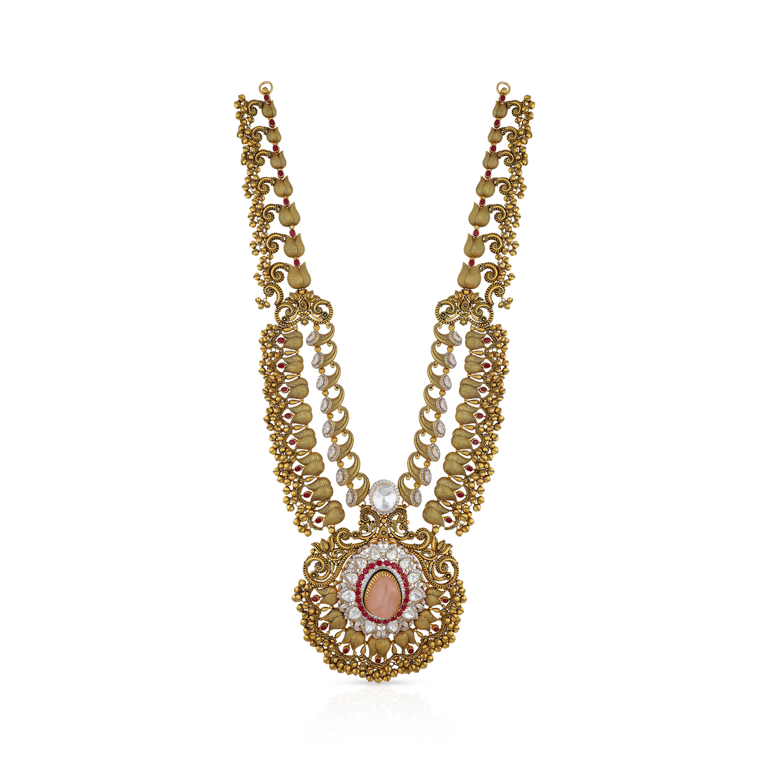 Gold Long Layer Pendant Necklace