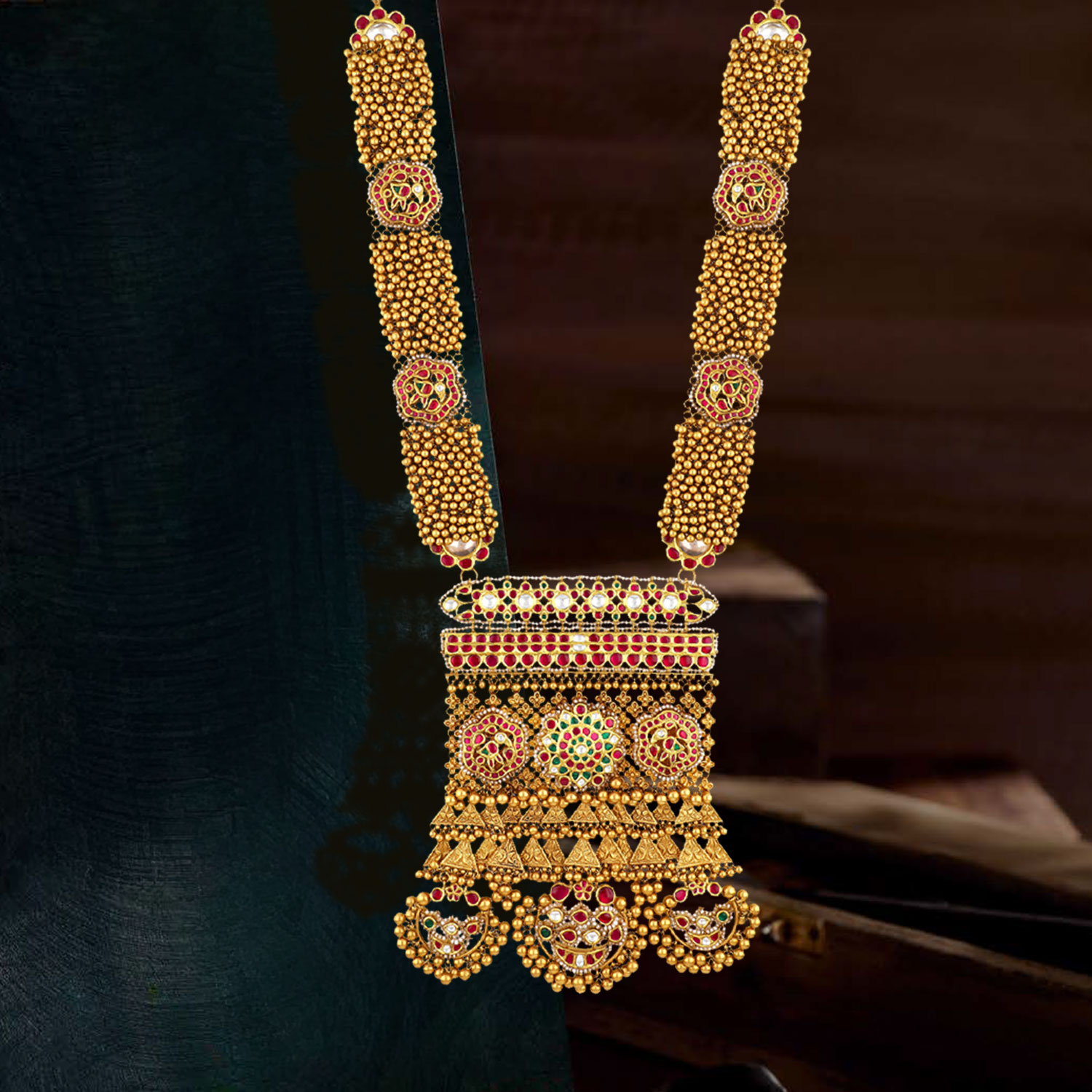 Gold Long V Pendant Necklace